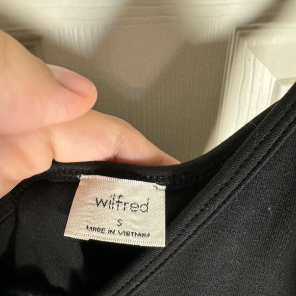 Wilfred Black Body Suit Dancer Black Dress Jersey Pleated Bottom Size Small - Picture 5 of 9